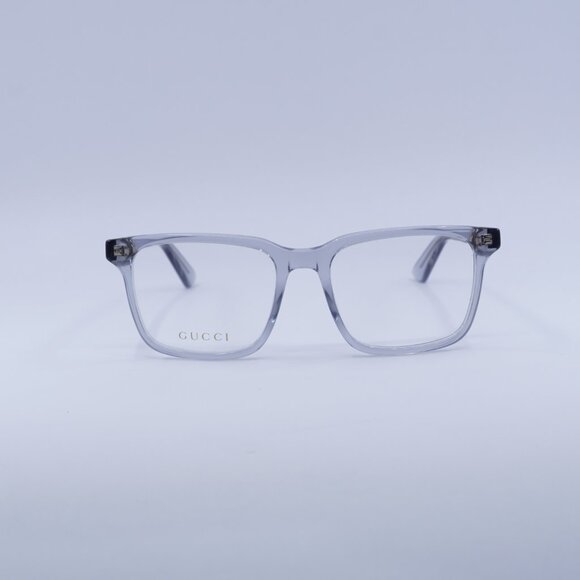 Gucci GG1120O 005 Eyeglasses Transparent Blue 55mm Square Frame - Picture 3 of 10